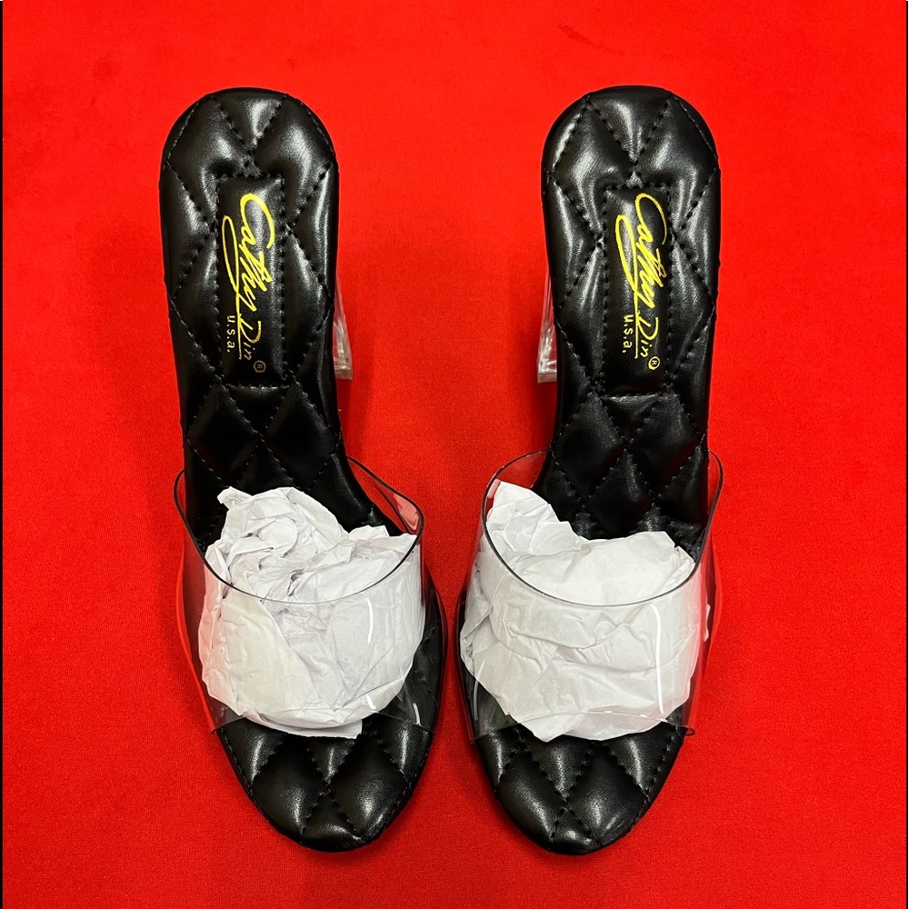 Cathy Din clear heels. New / unworn